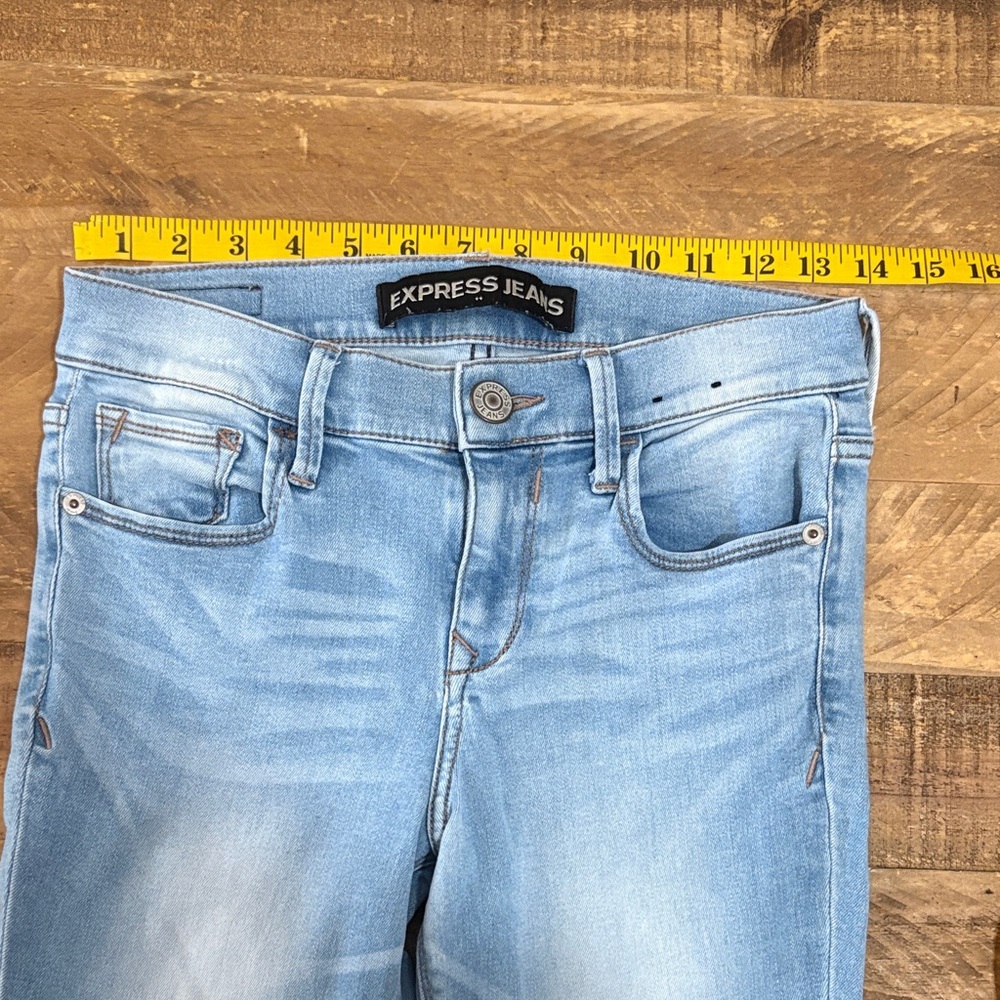 Express Light Blue Women's Leggings Mid Rise Skinny Jeans - Picture 7 of 10
